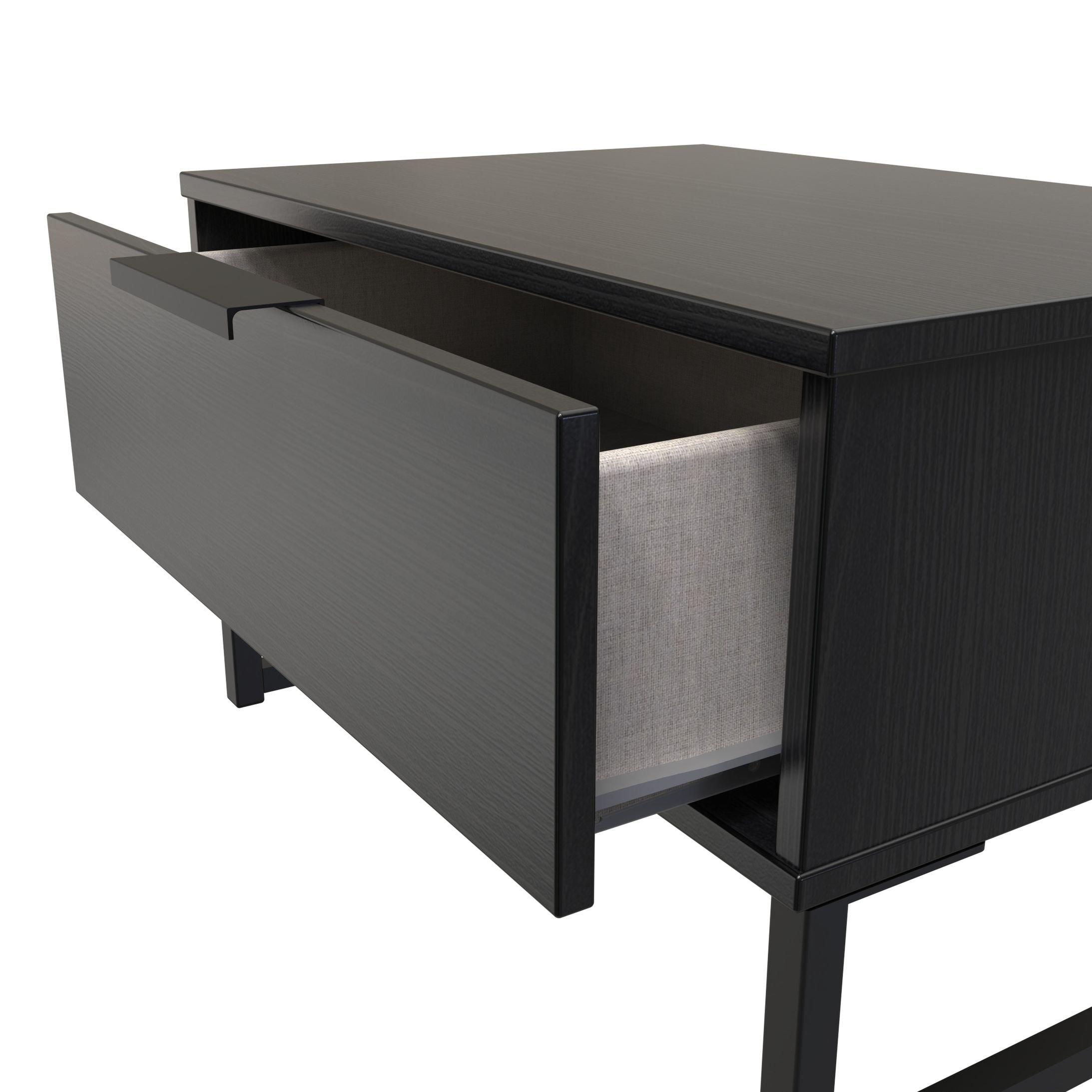 Black Matt - Welcome Furniture - Hong Kong  1 Drawer Wide Side Table - 5