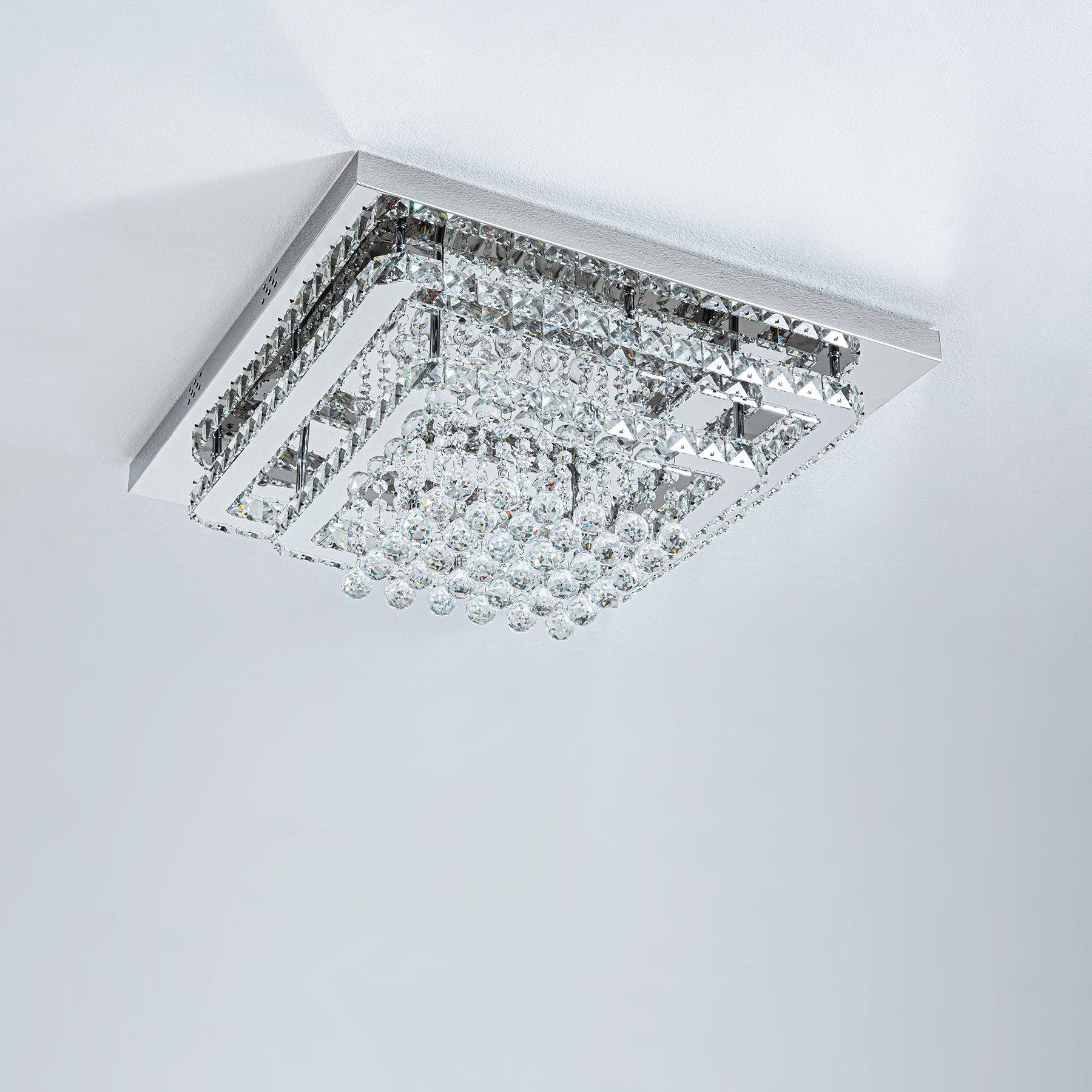 Silver - Kabinet UK - Modern Crystal LED Flush Mount Ceiling Light - 2