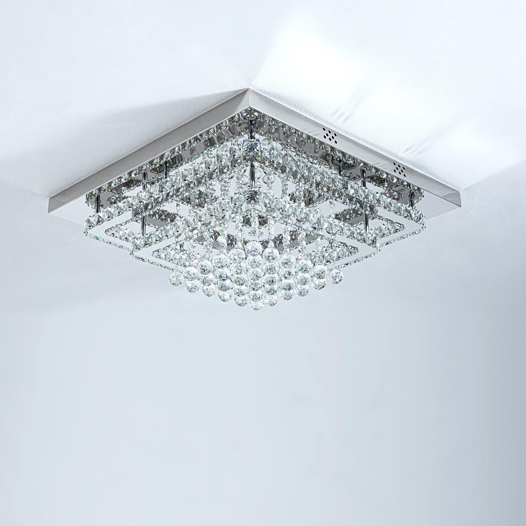 Silver - Kabinet UK - Modern Crystal LED Flush Mount Ceiling Light - 3