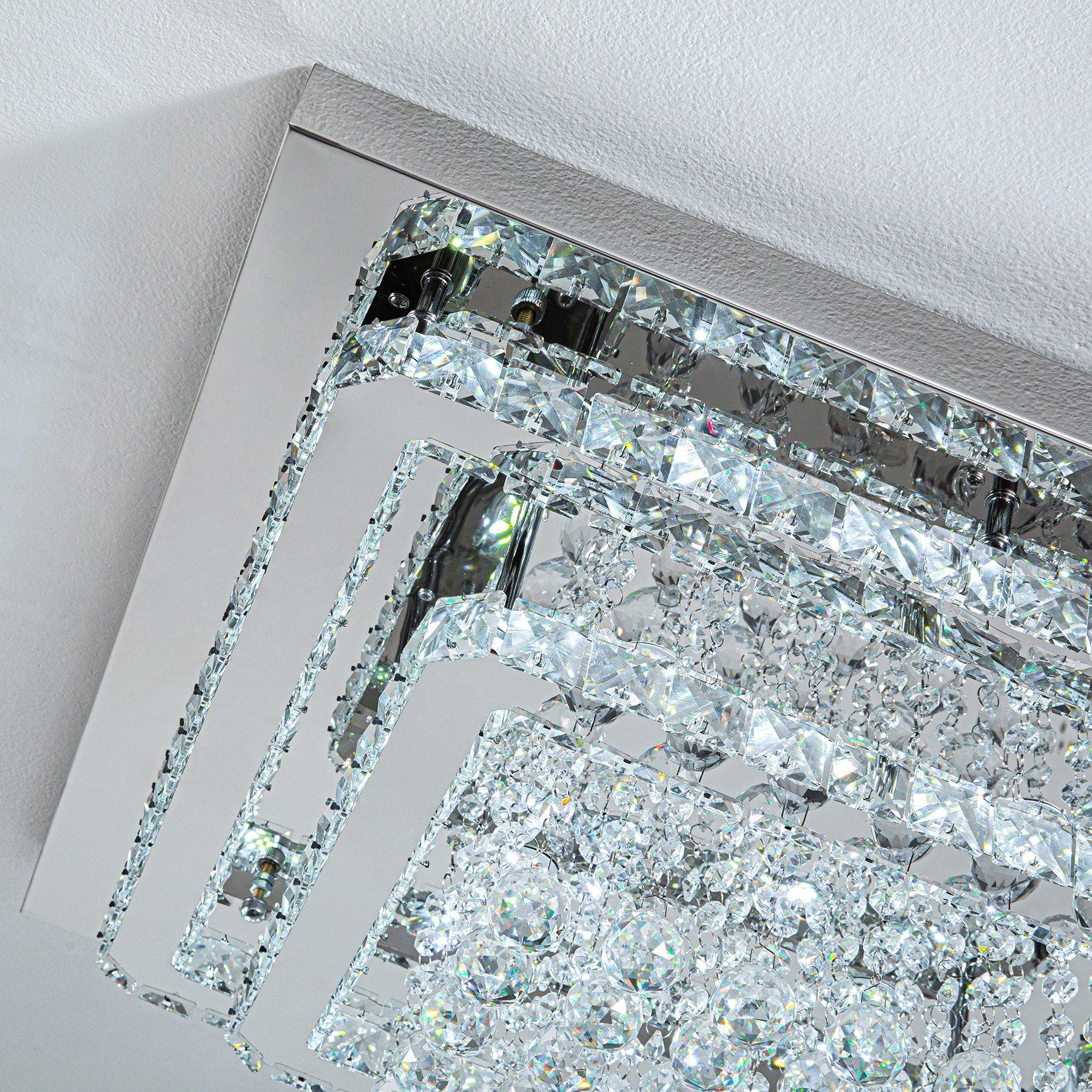 Silver - Kabinet UK - Modern Crystal LED Flush Mount Ceiling Light - 5