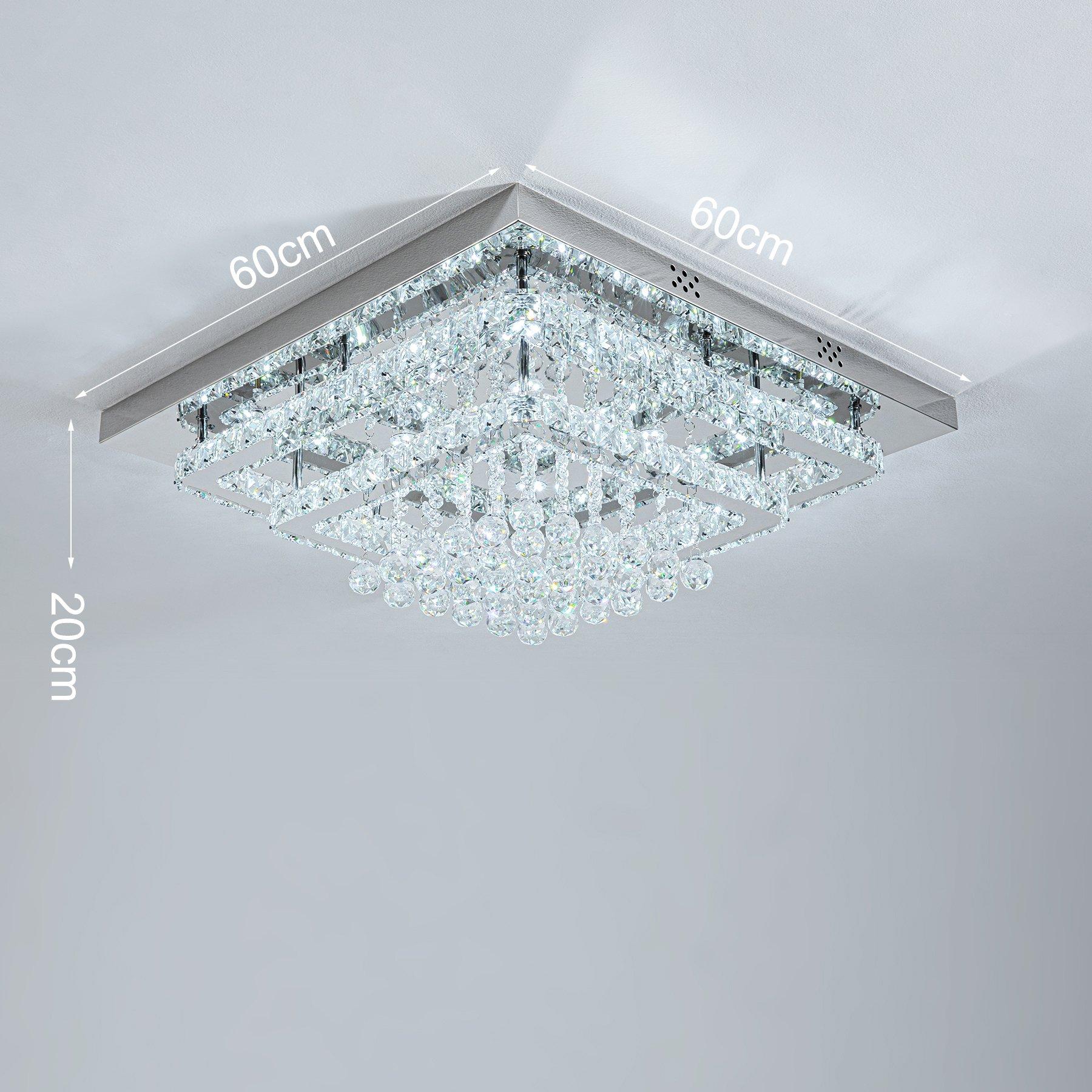 Silver - Kabinet UK - Modern Crystal LED Flush Mount Ceiling Light - 6