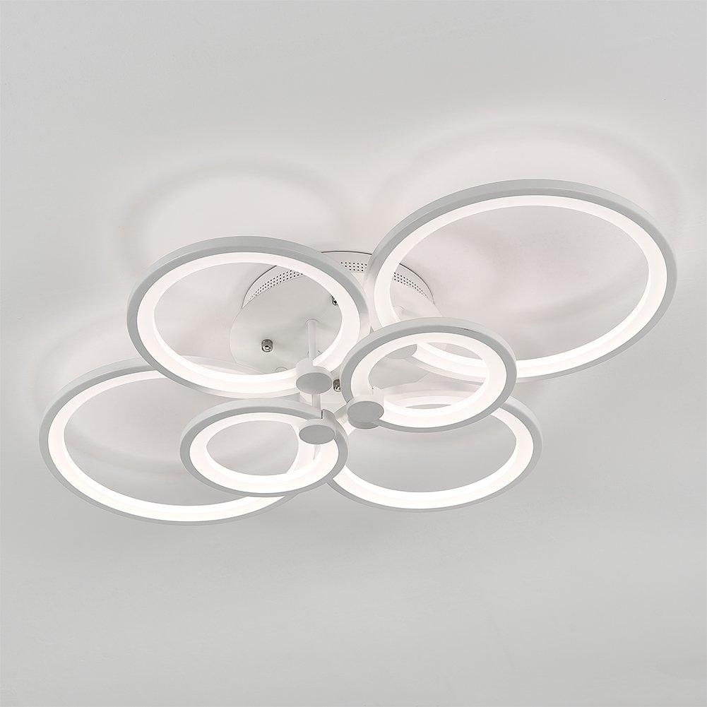 White - Kabinet UK - Modern Circular LED Semi-Flush Ceiling Light - 2