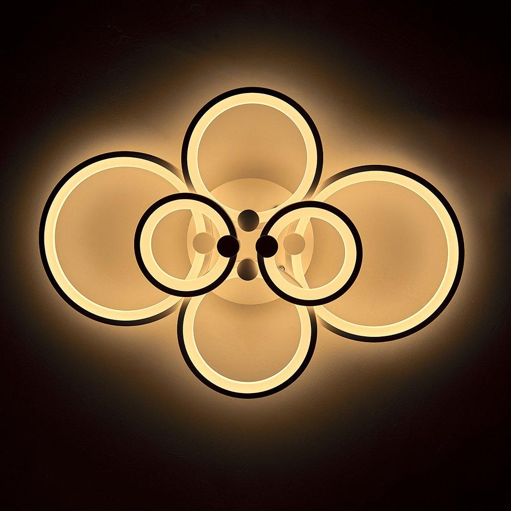 White - Kabinet UK - Modern Circular LED Semi-Flush Ceiling Light - 3