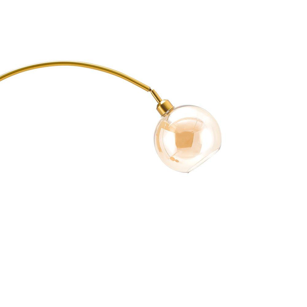 Black Gold - Kabinet UK - Modern Adjustable Arc Floor Lamp with Wood Tray - 3