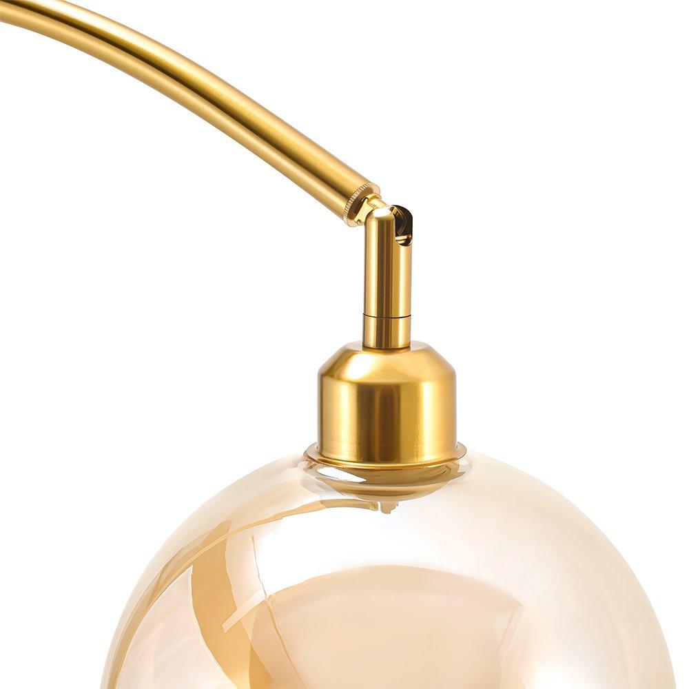 Black Gold - Kabinet UK - Modern Adjustable Arc Floor Lamp with Wood Tray - 4