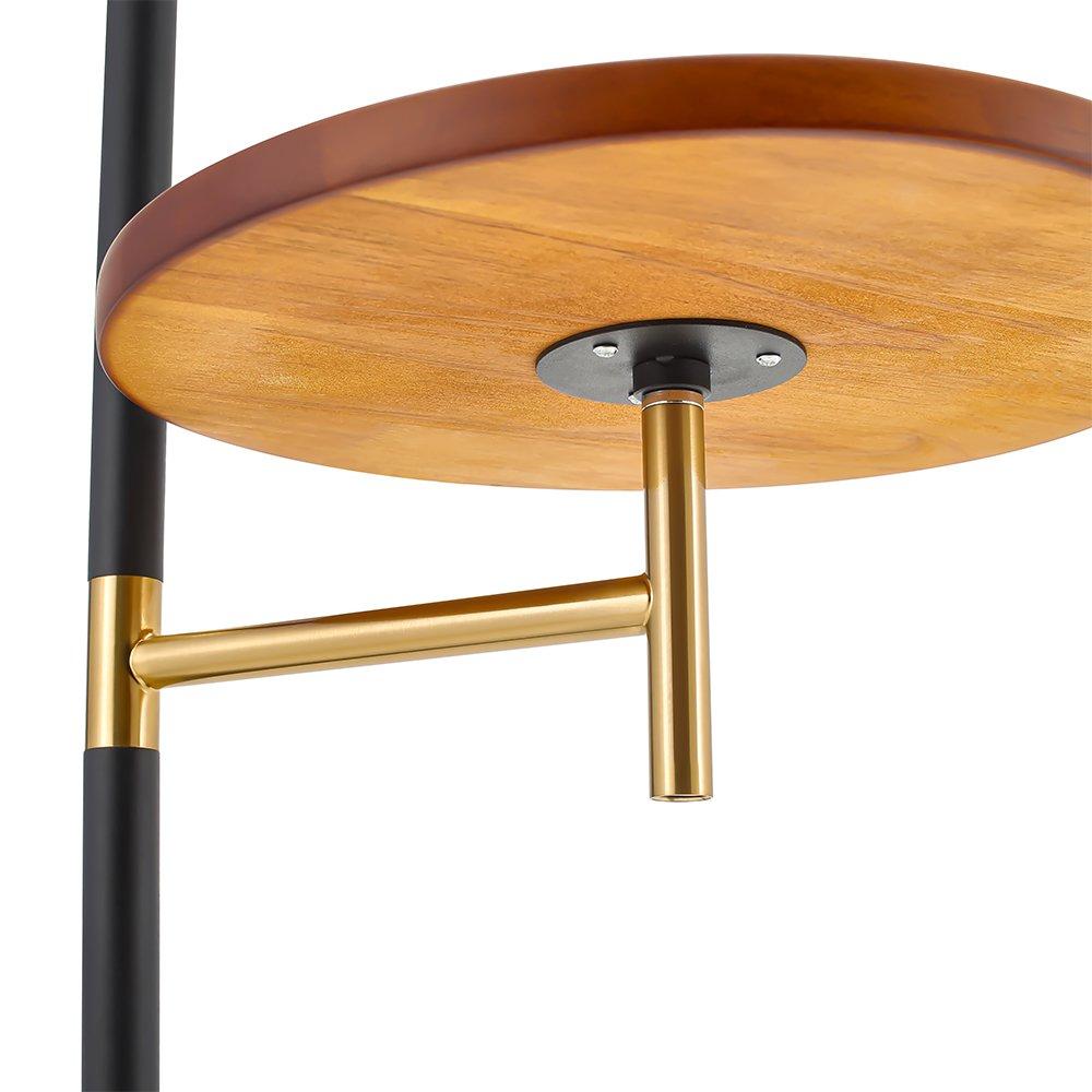 Black Gold - Kabinet UK - Modern Adjustable Arc Floor Lamp with Wood Tray - 5