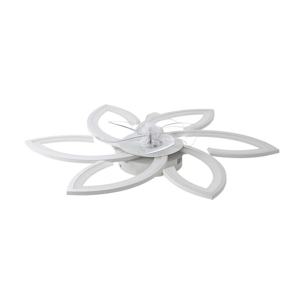White - Kabinet UK - Modern Flower Shape Ceiling Fan with Light - 4