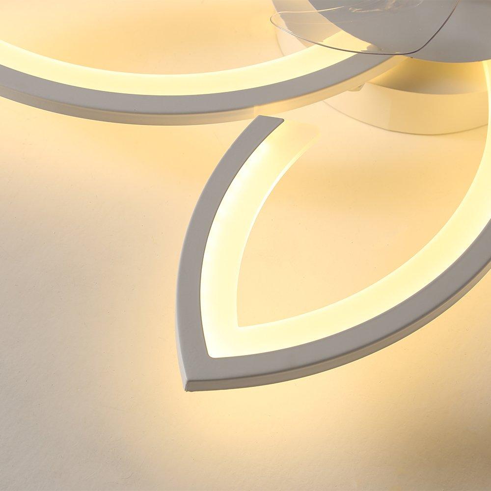 White - Kabinet UK - Modern Flower Shape Ceiling Fan with Light - 6