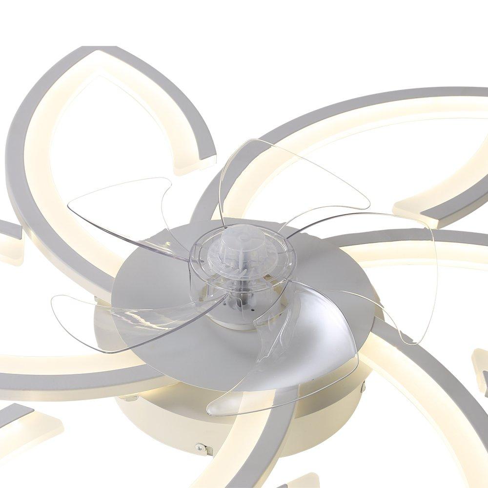 White - Kabinet UK - Modern Flower Shape Ceiling Fan with Light - 7