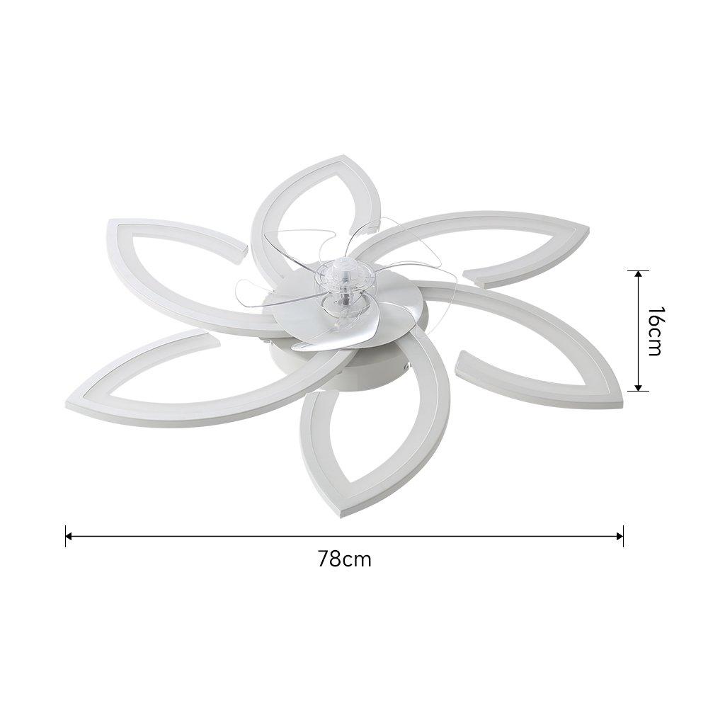White - Kabinet UK - Modern Flower Shape Ceiling Fan with Light - 8