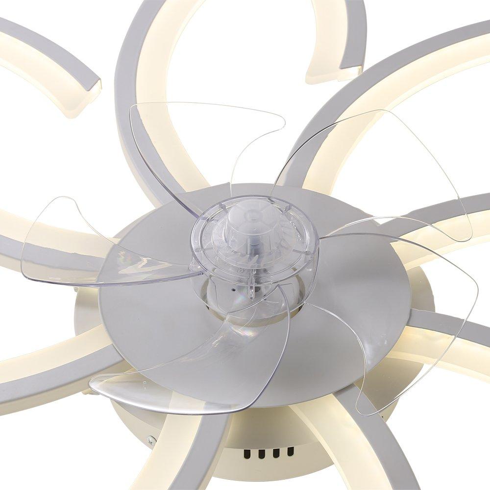 White - Kabinet UK - Modern Flower Shape Ceiling Fan with Light - 6