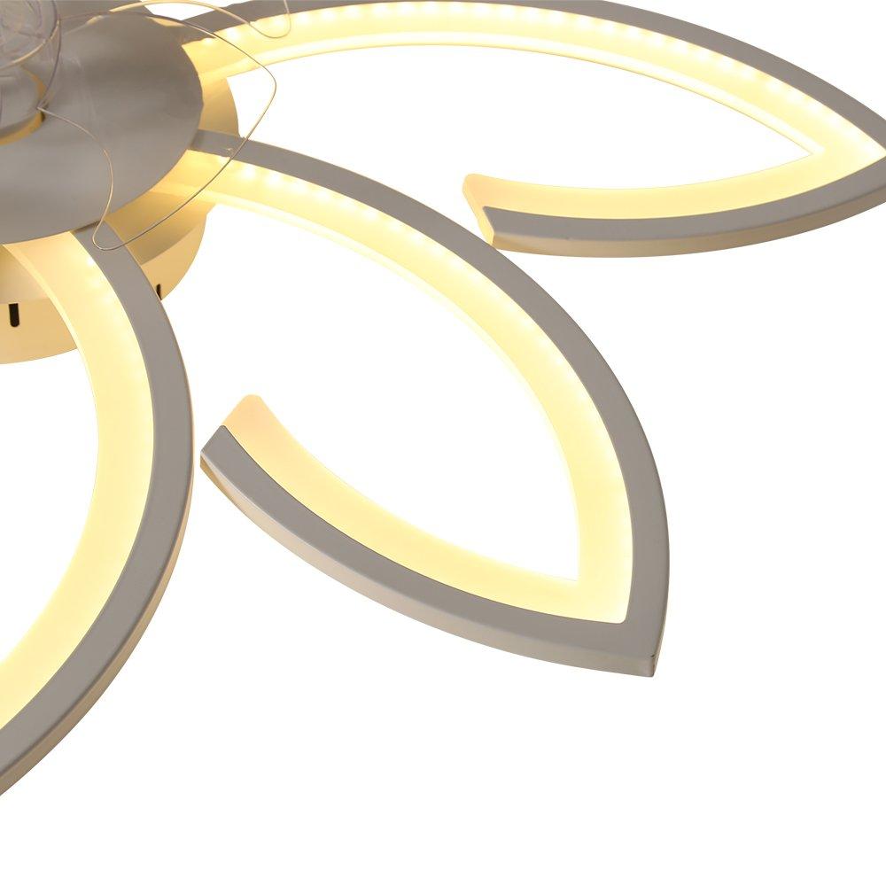 White - Kabinet UK - Modern Flower Shape Ceiling Fan with Light - 7