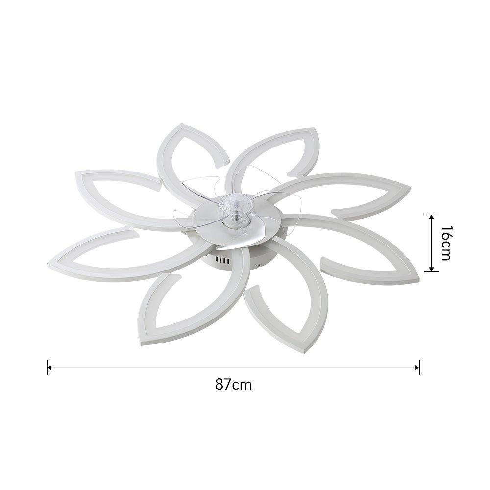 White - Kabinet UK - Modern Flower Shape Ceiling Fan with Light - 8