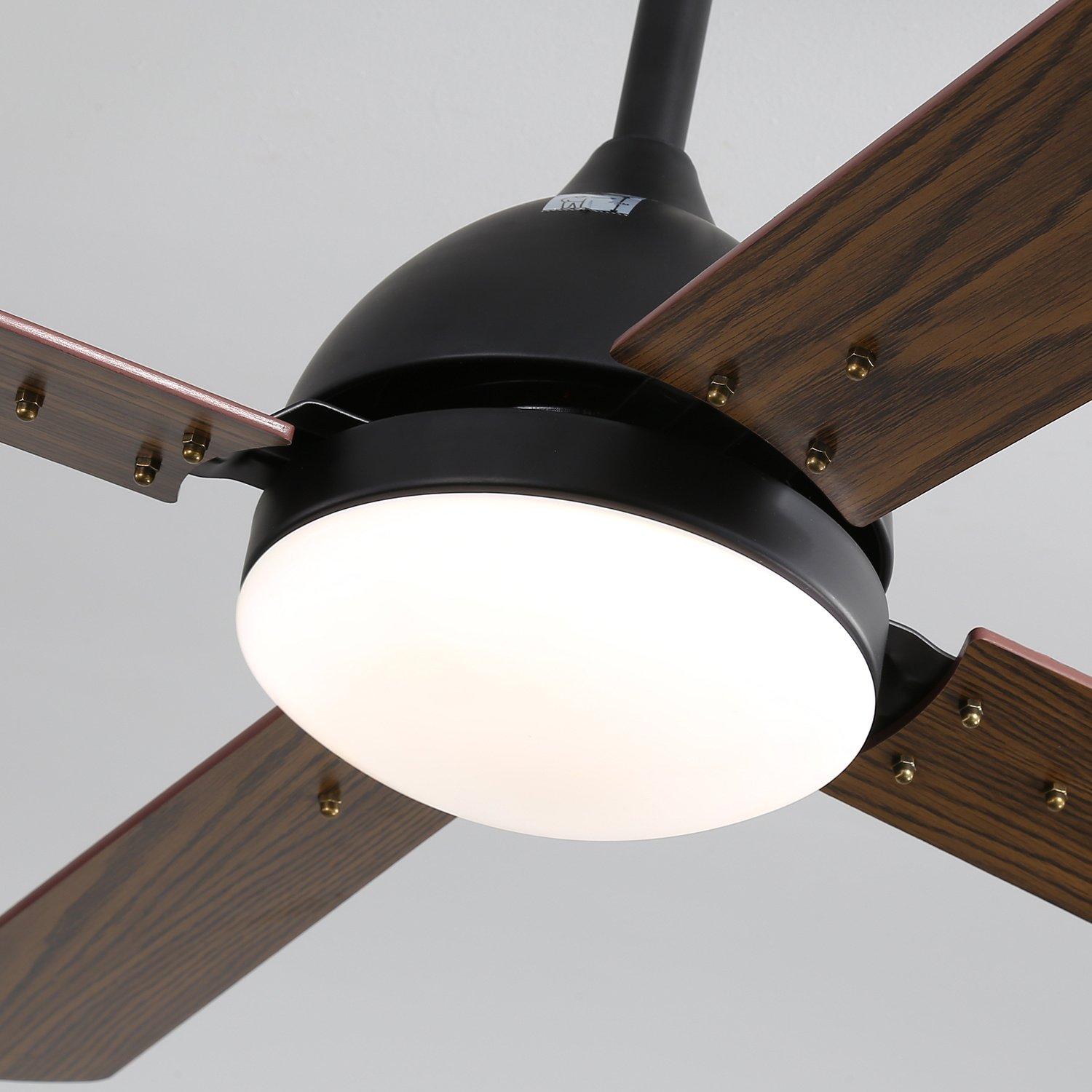 Brown - Kabinet UK - 4 Blade Ceiling Fan with Light for Indoor/Outdoor - 4
