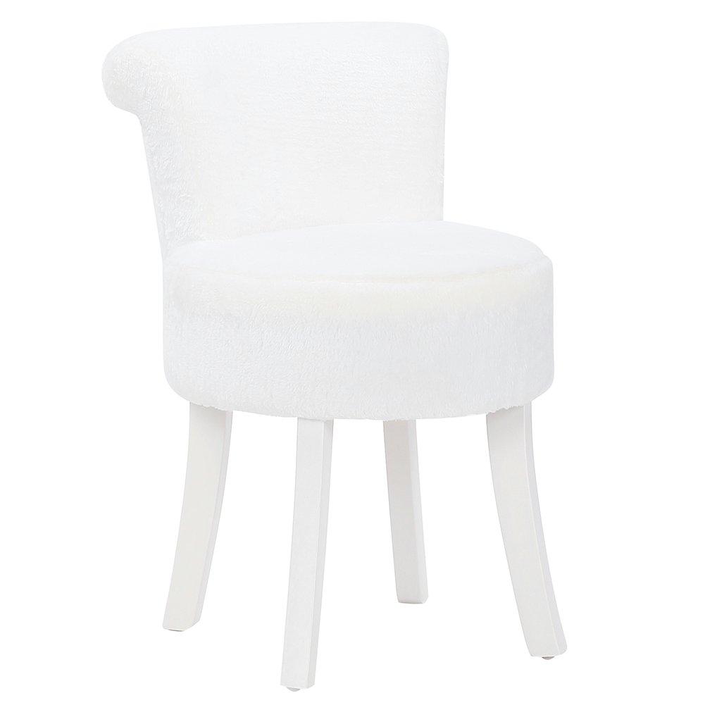 White - Kabinet UK - Modern Upholstered Dressing Chair with White Legs - 2