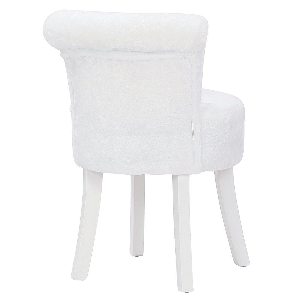 White - Kabinet UK - Modern Upholstered Dressing Chair with White Legs - 3