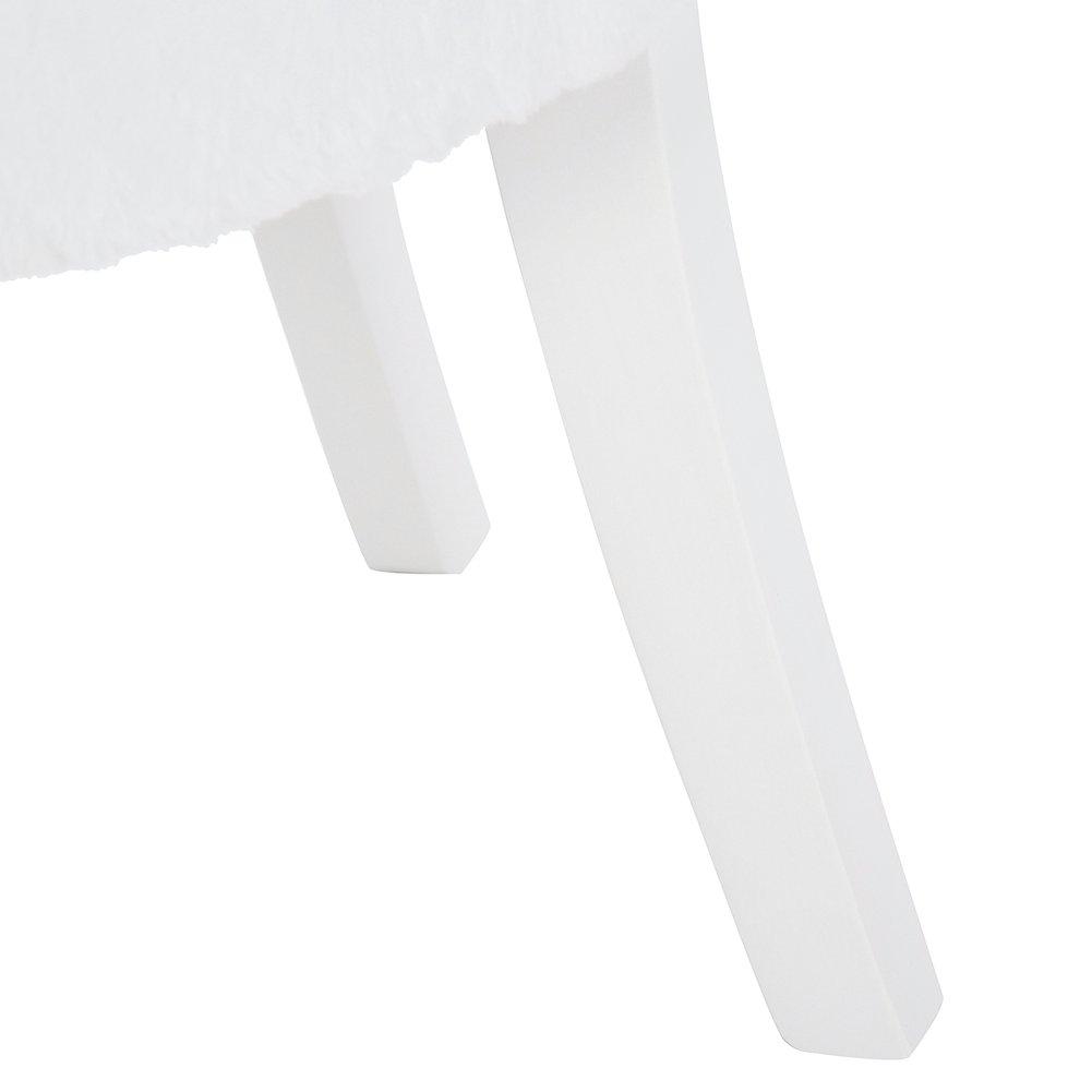 White - Kabinet UK - Modern Upholstered Dressing Chair with White Legs - 4