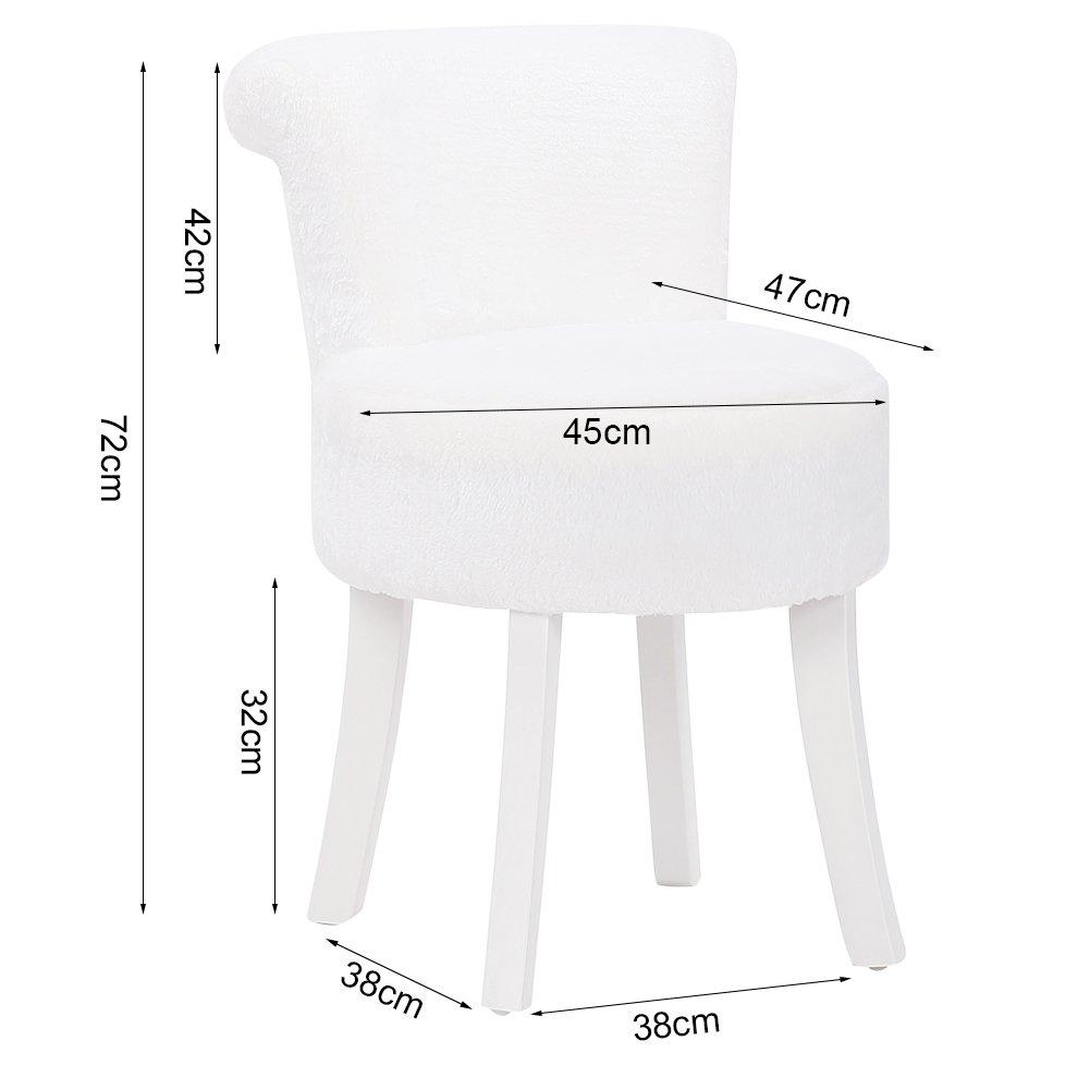 White - Kabinet UK - Modern Upholstered Dressing Chair with White Legs - 6