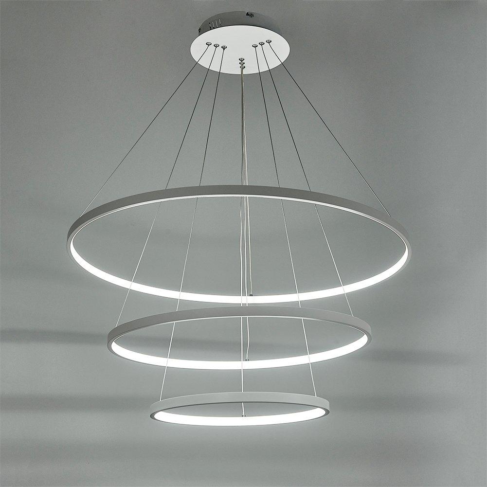 White - Kabinet UK - Modern Tiered LED Ceiling Hanging Pendant Light - 2