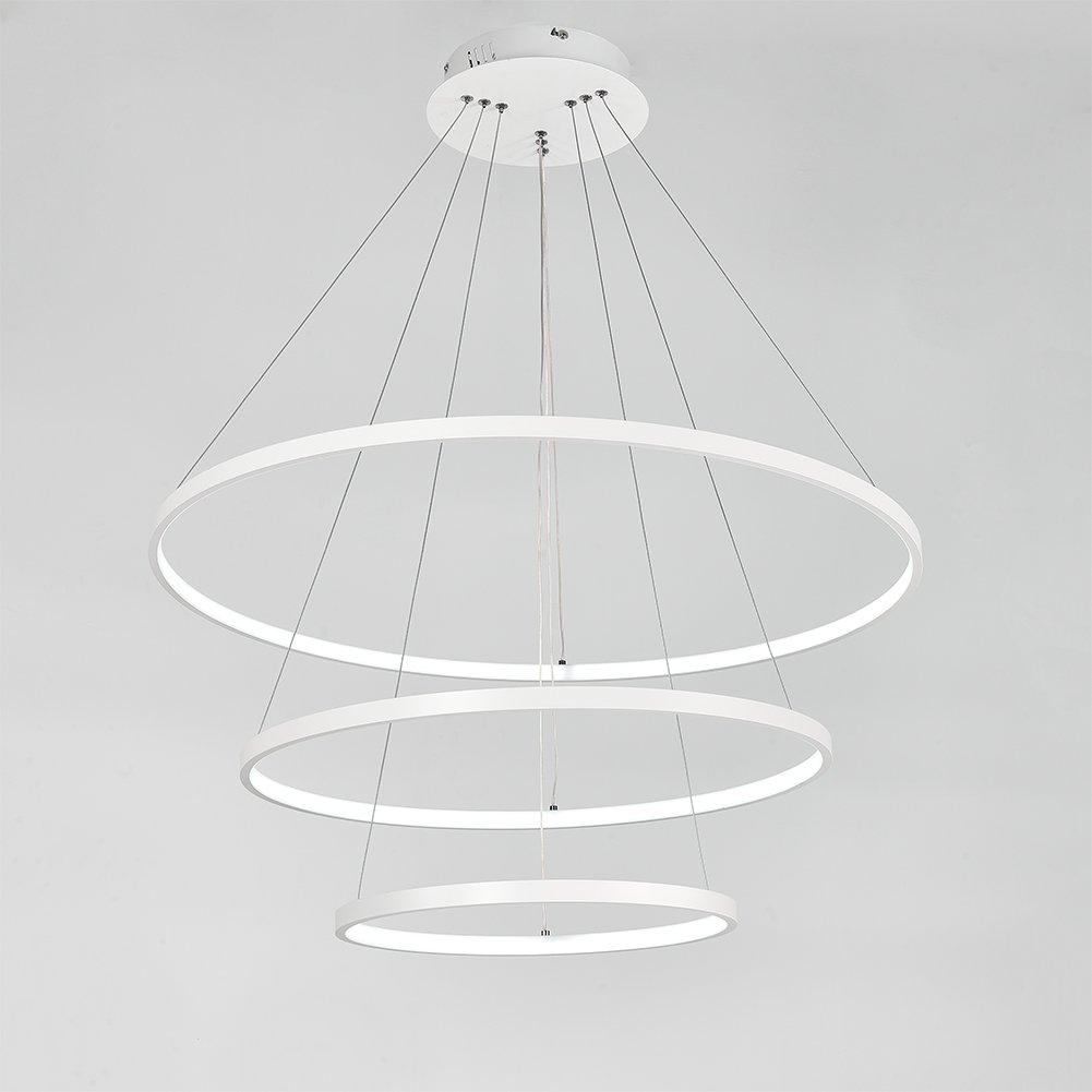 White - Kabinet UK - Modern Tiered LED Ceiling Hanging Pendant Light - 3