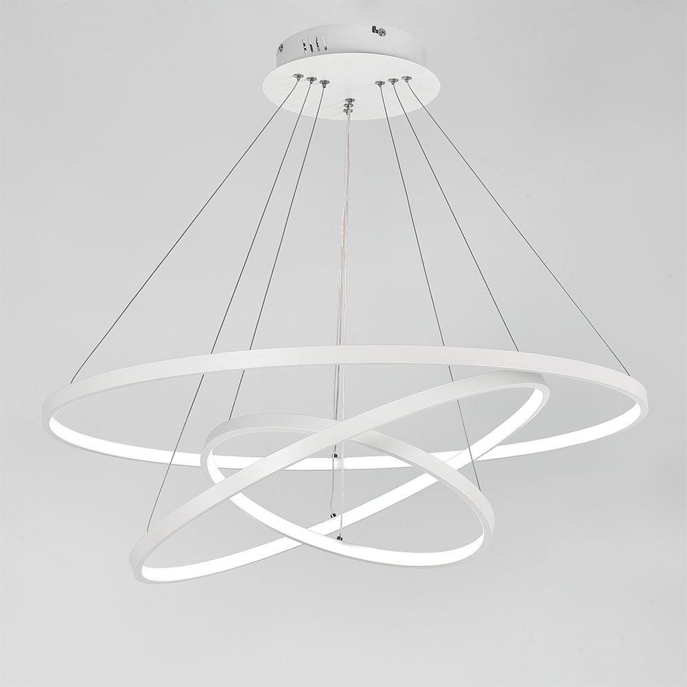 White - Kabinet UK - Modern Tiered LED Ceiling Hanging Pendant Light - 4