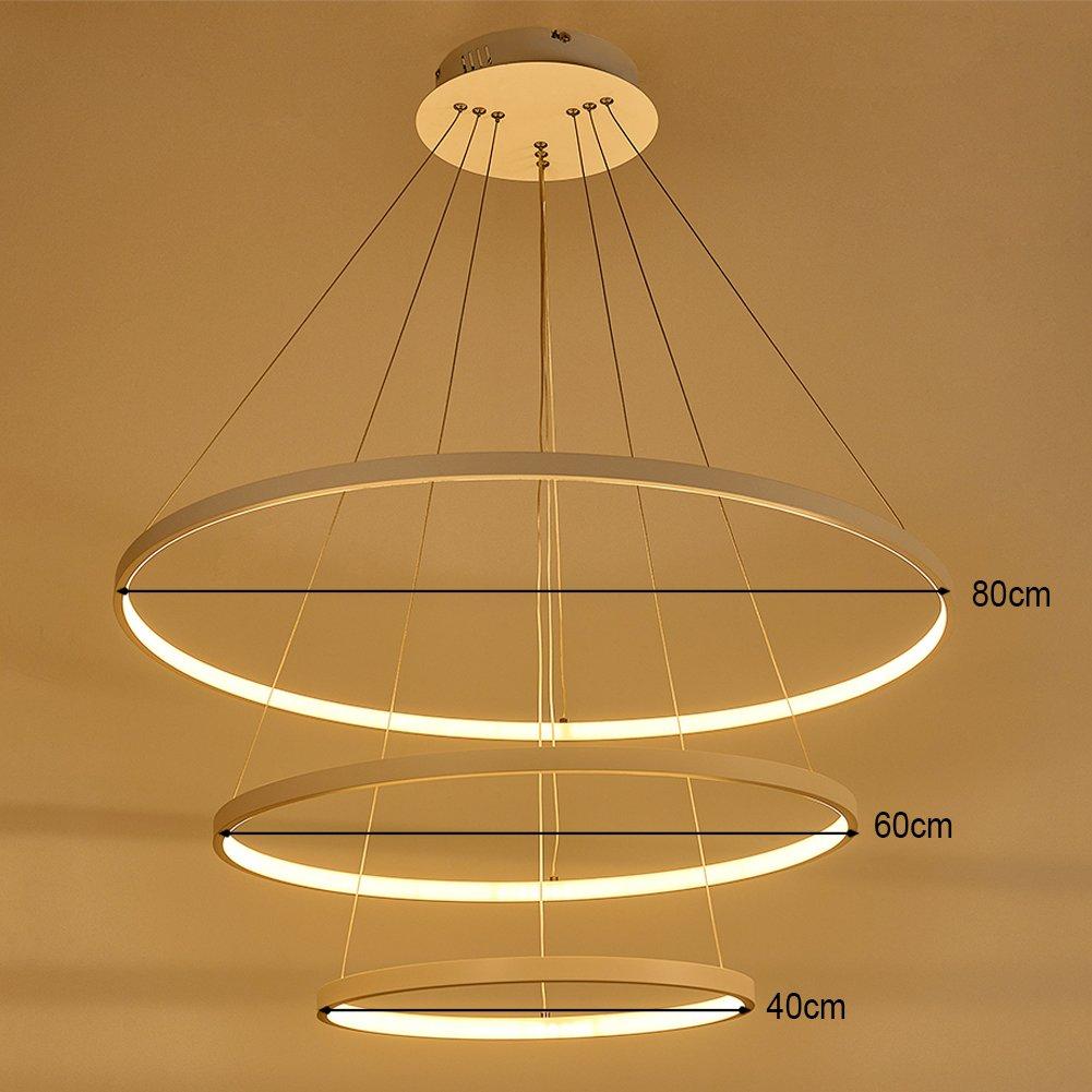 White - Kabinet UK - Modern Tiered LED Ceiling Hanging Pendant Light - 5
