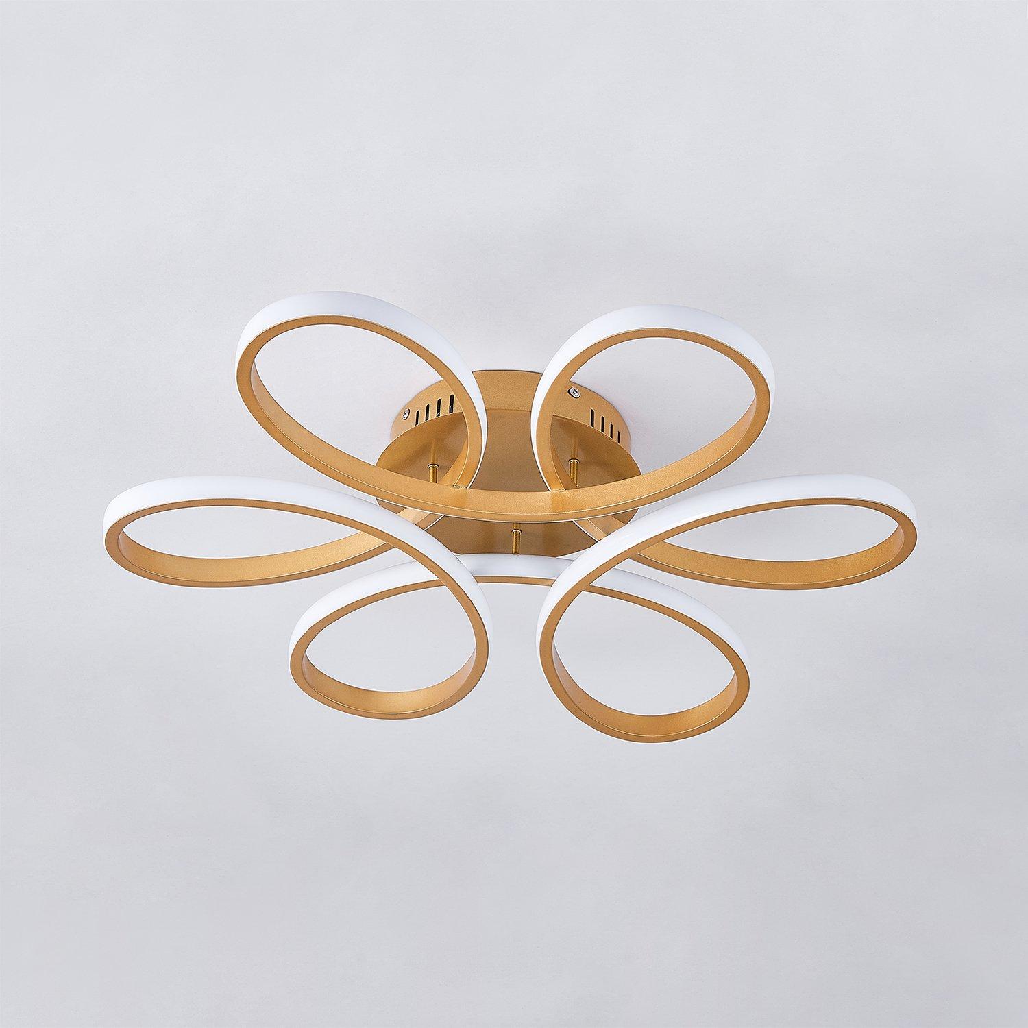 Gold - Kabinet UK - Modern Acrylic Petal LED Semi Ceiling Light - 3