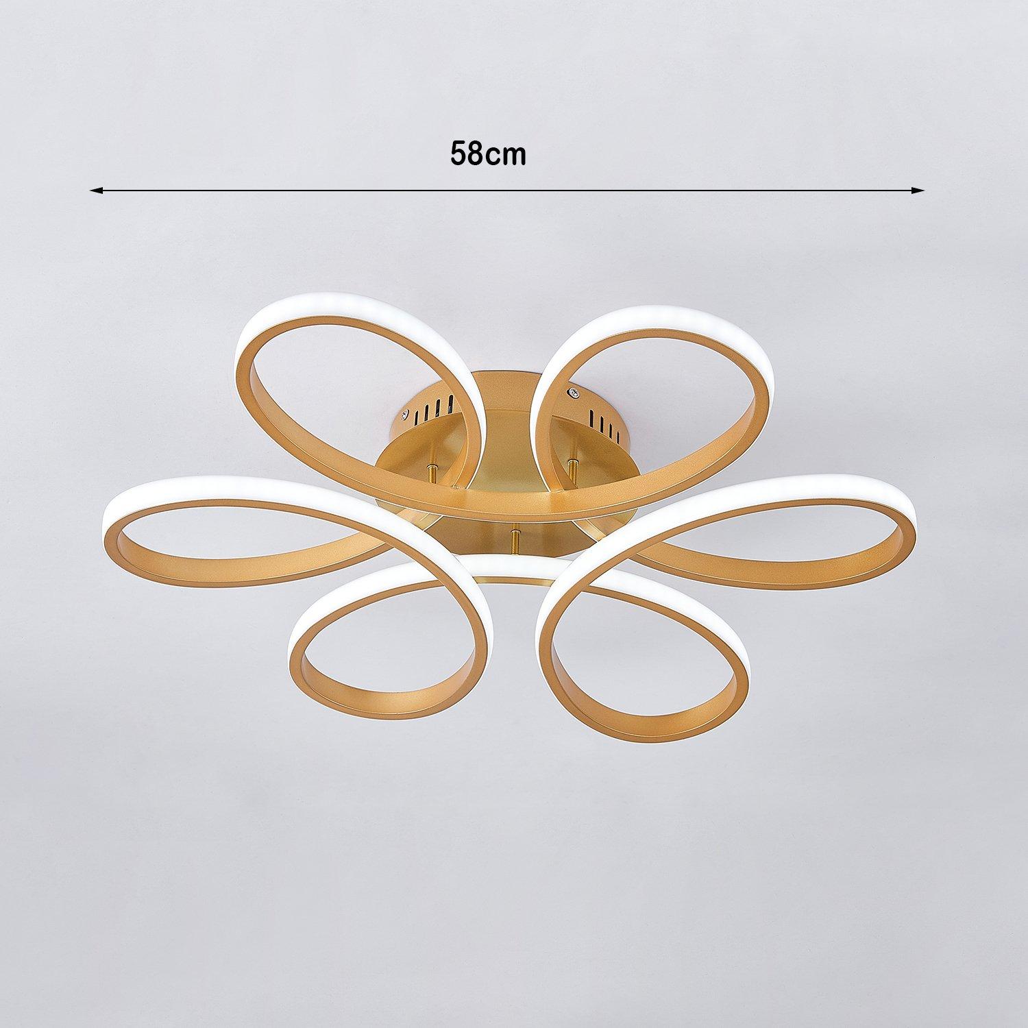 Gold - Kabinet UK - Modern Acrylic Petal LED Semi Ceiling Light - 4