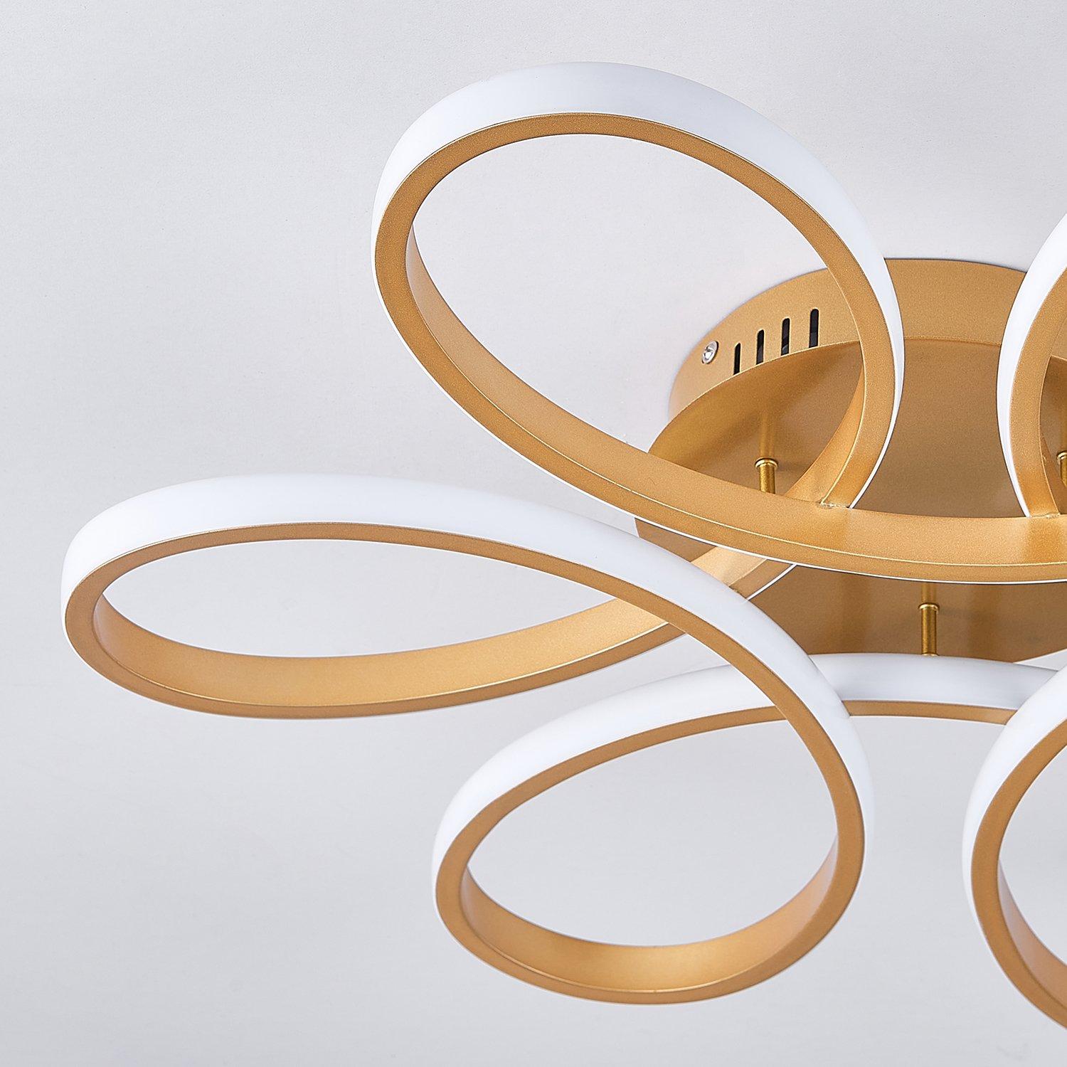 Gold - Kabinet UK - Modern Acrylic Petal LED Semi Ceiling Light - 5