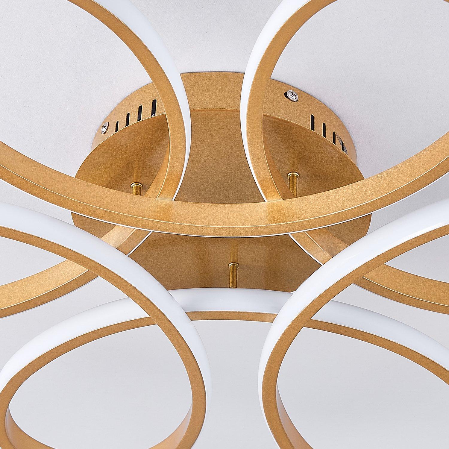 Gold - Kabinet UK - Modern Acrylic Petal LED Semi Ceiling Light - 6