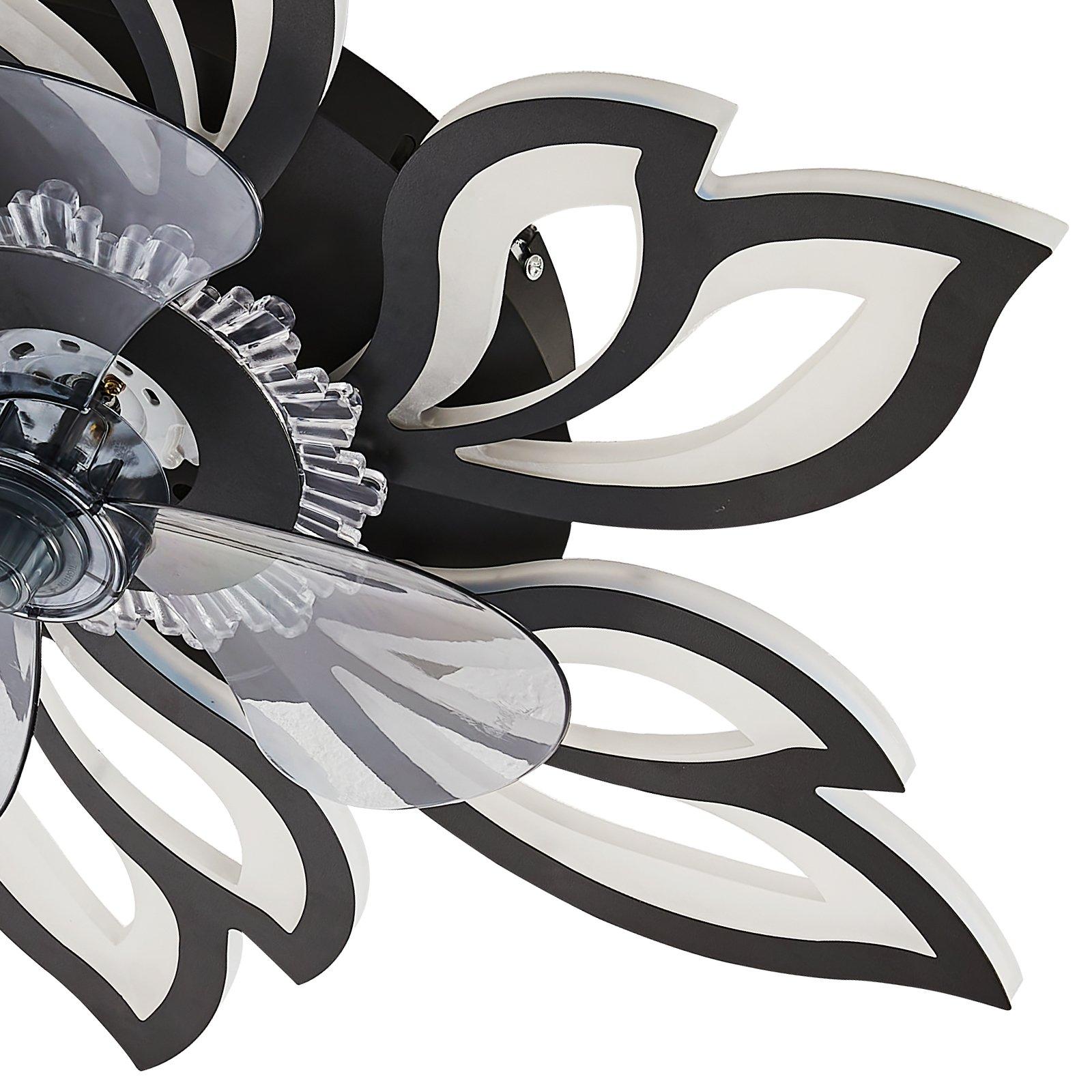 Black - Kabinet UK - Modern Flower Shape Ceiling Fan with Light - 5