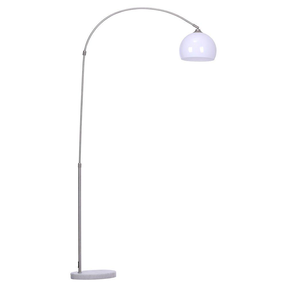 White - Kabinet UK - Modern Arched Floor Lamp with Marble Base - 2