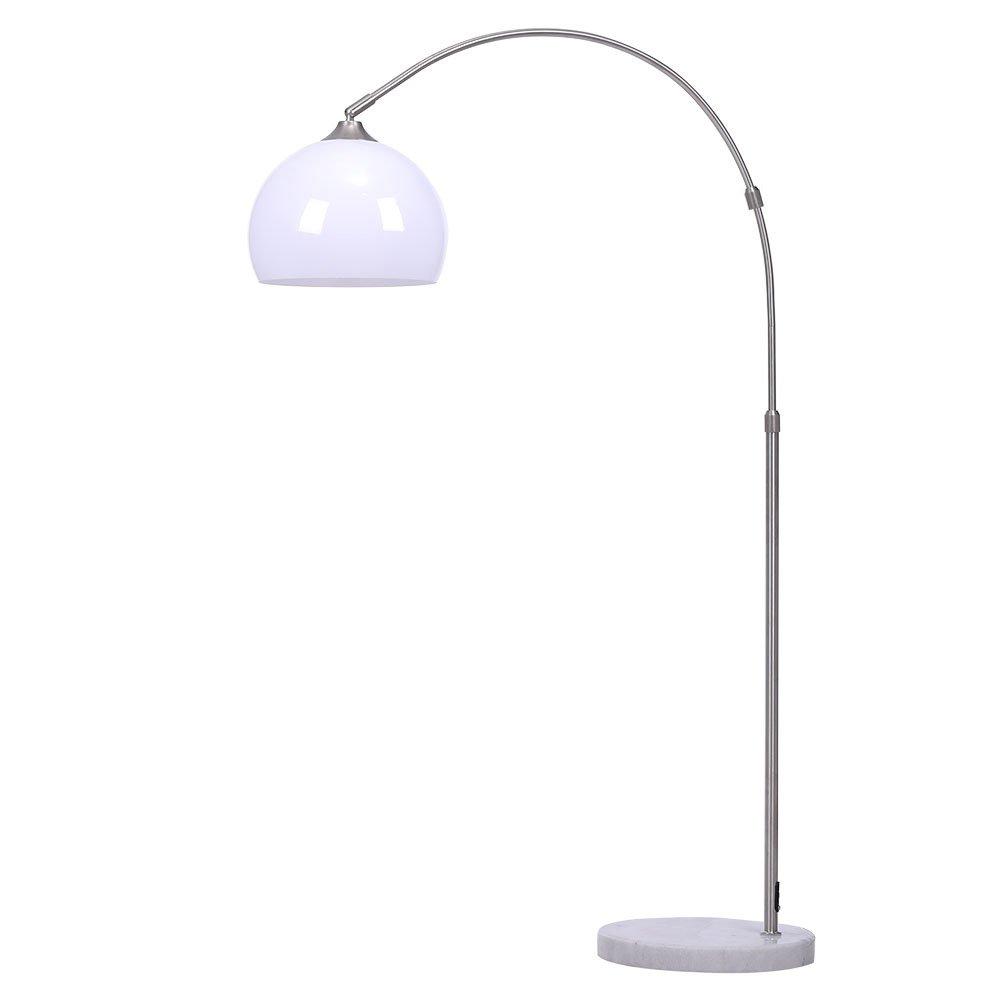 White - Kabinet UK - Modern Arched Floor Lamp with Marble Base - 3