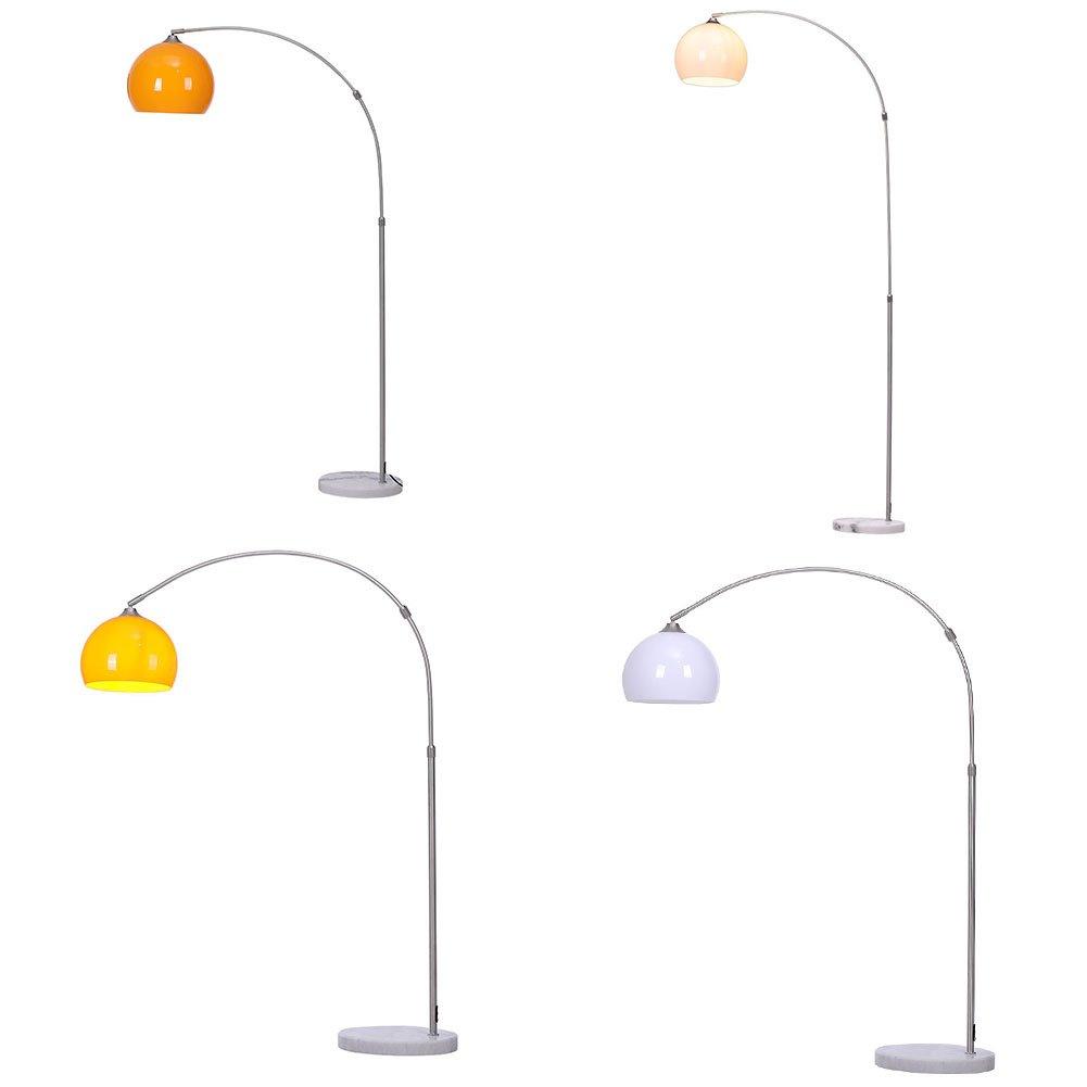 White - Kabinet UK - Modern Arched Floor Lamp with Marble Base - 4