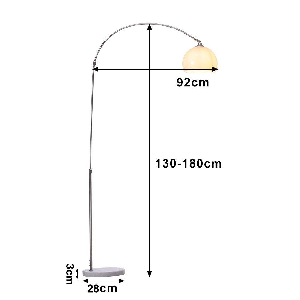 White - Kabinet UK - Modern Arched Floor Lamp with Marble Base - 5