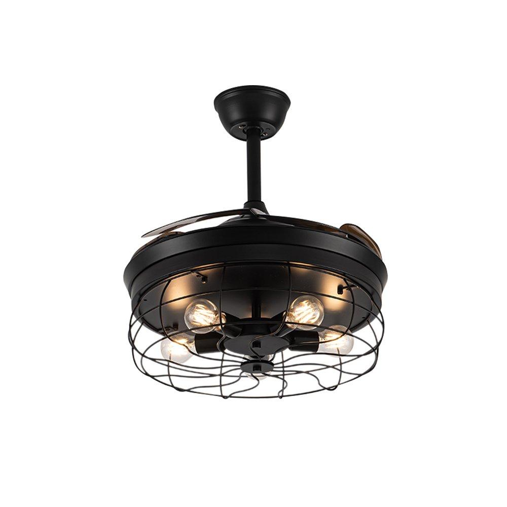 Black - Kabinet UK - Caged Farmhouse Style Ceiling Fan with Lights - 2