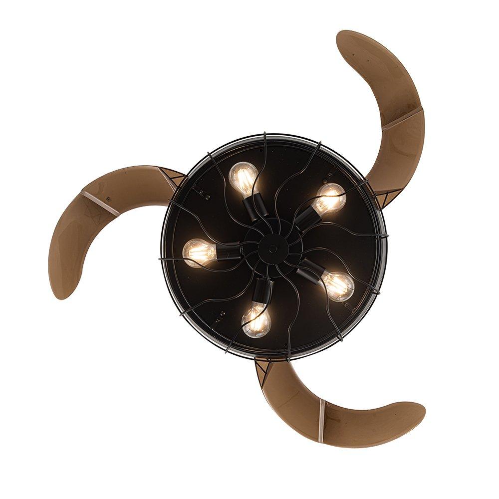 Black - Kabinet UK - Caged Farmhouse Style Ceiling Fan with Lights - 4