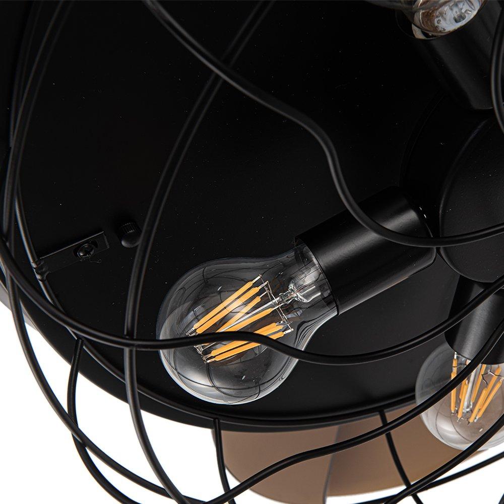Black - Kabinet UK - Caged Farmhouse Style Ceiling Fan with Lights - 6