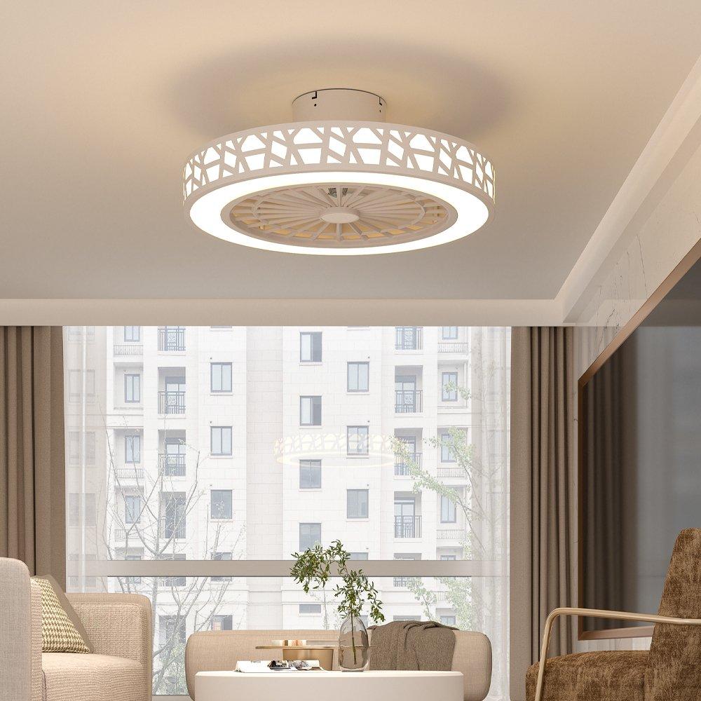 White - Kabinet UK - Round Acrylic Ceiling Mount LED Fan Light - 1