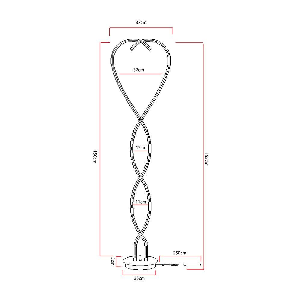 Black - Kabinet UK - Swirling LED Floor Lamp for Living Room - 6