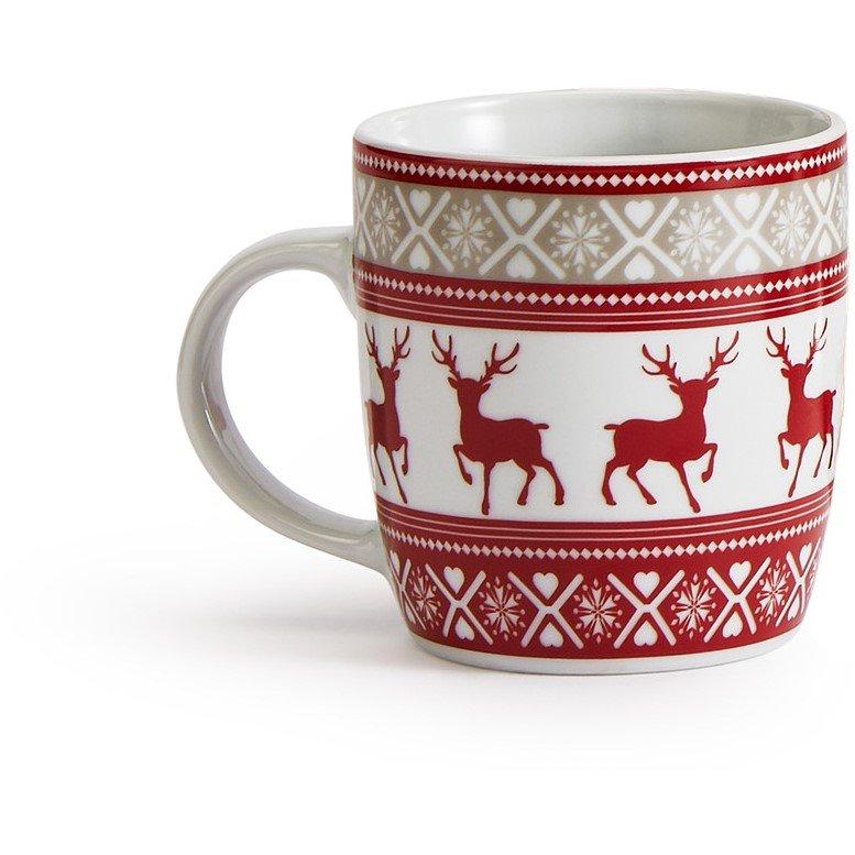 Multi - Waterside - 4PC Nordic Reindeer Porcelain Mug Set - 3