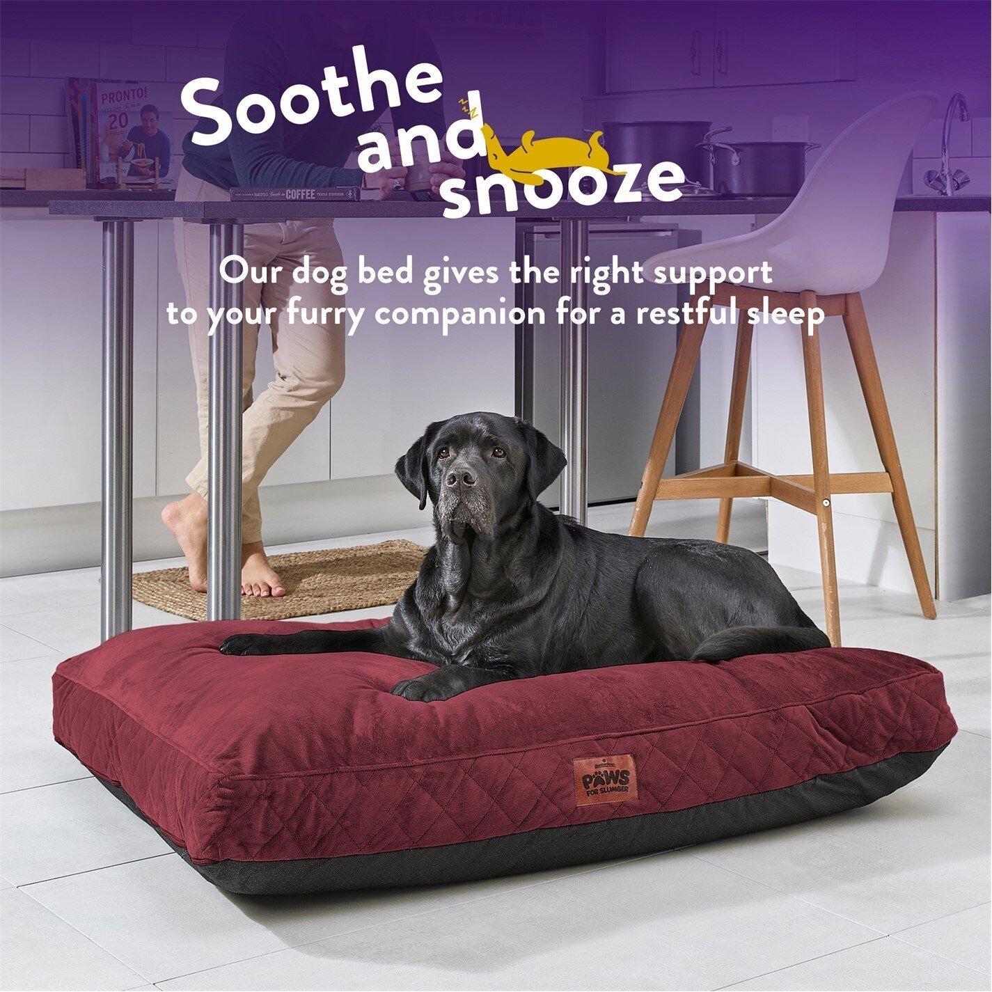 Burgundy - Slumberdown - Paws for Slumber Padded Pet Bed Burgundy - 4