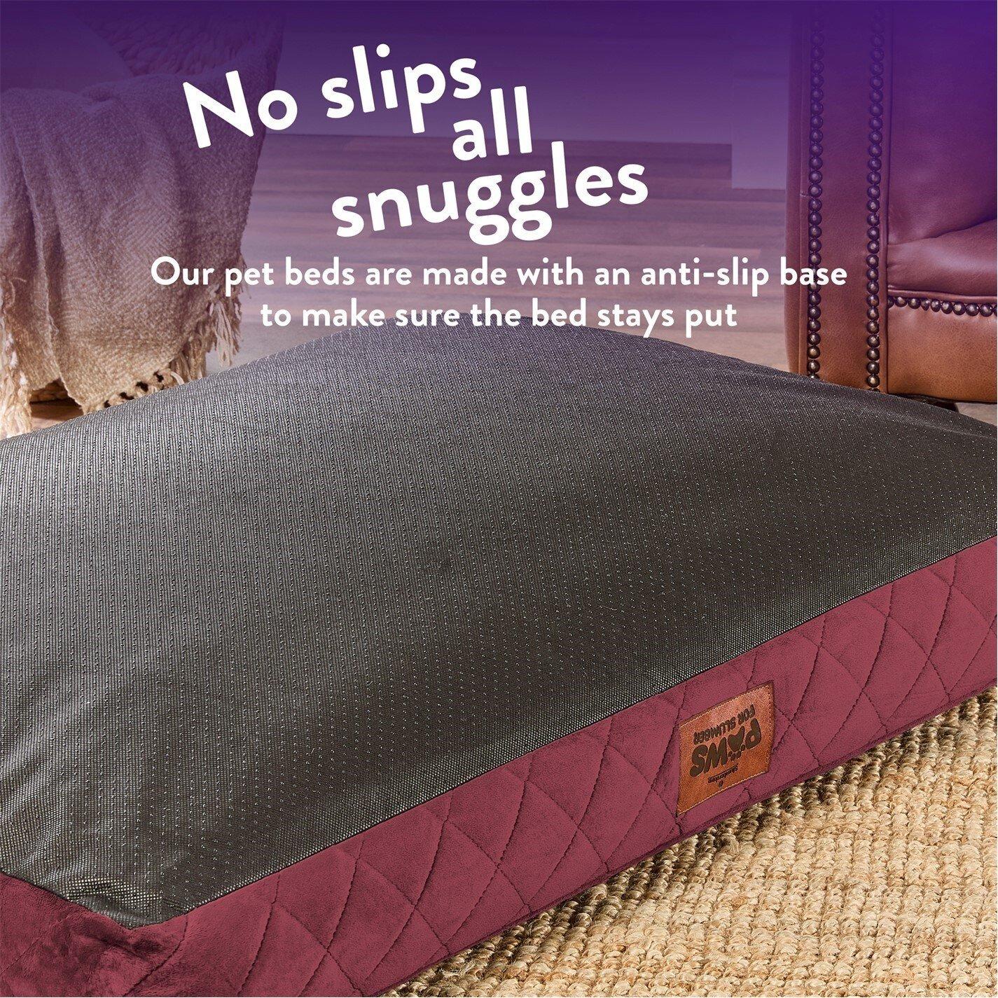 Burgundy - Slumberdown - Paws for Slumber Padded Pet Bed Burgundy - 5