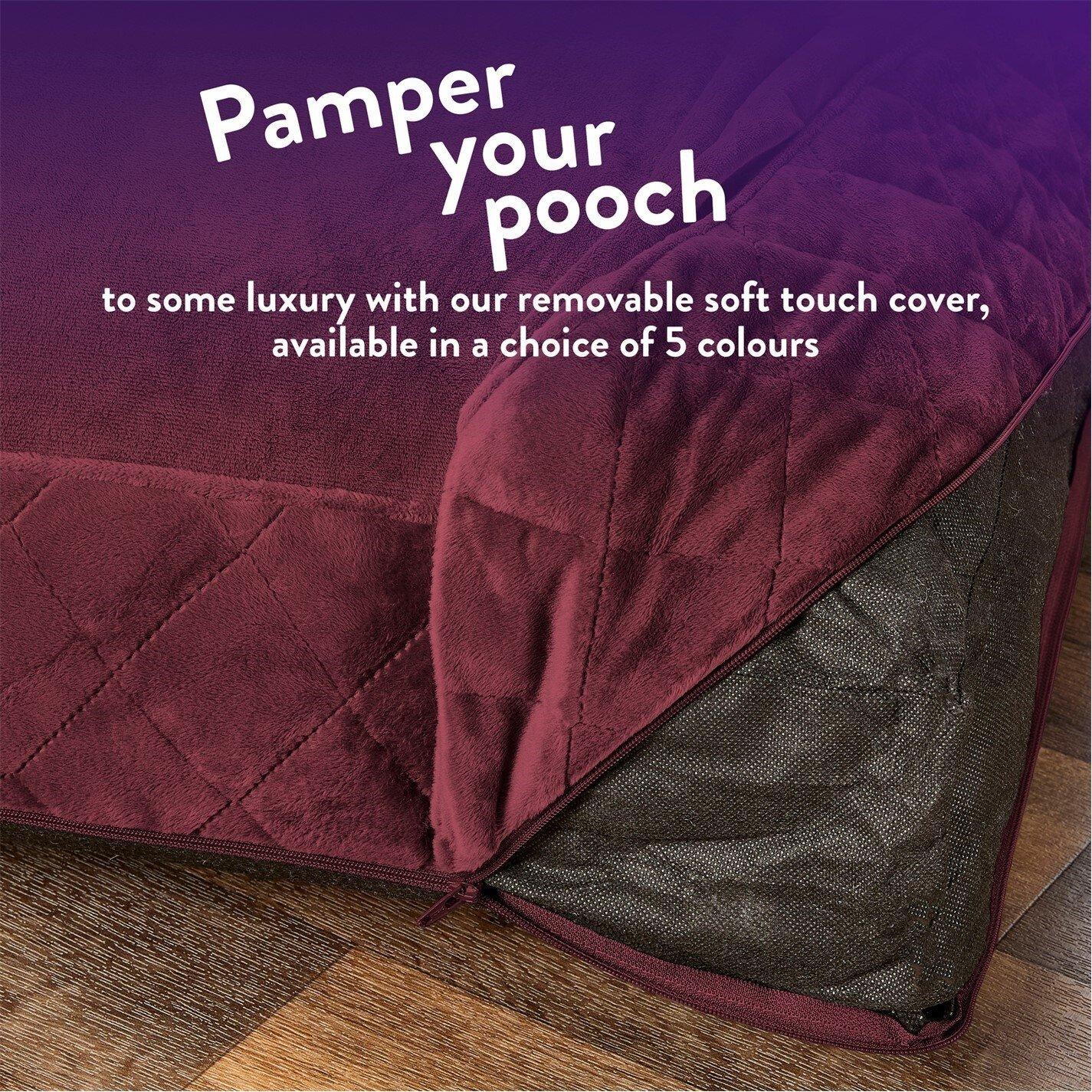 Burgundy - Slumberdown - Paws for Slumber Padded Pet Bed Burgundy - 6