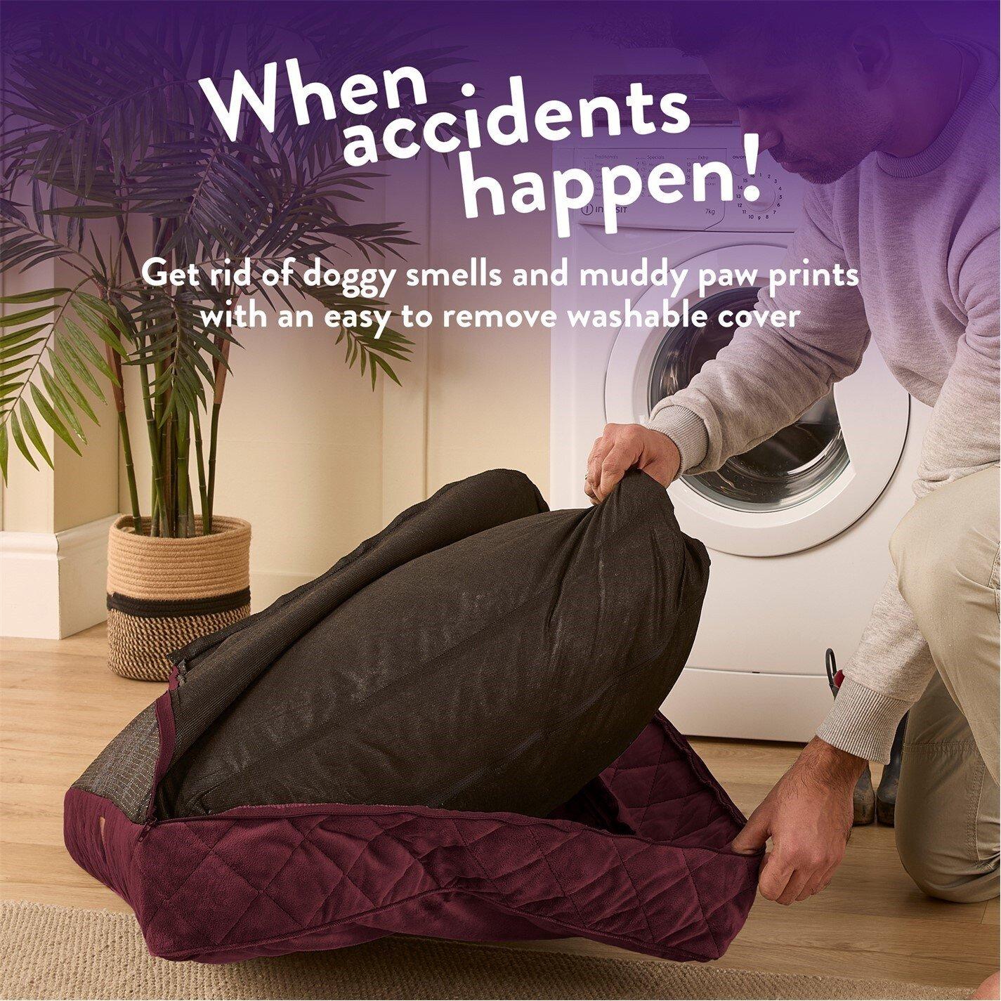 Burgundy - Slumberdown - Paws for Slumber Padded Pet Bed Burgundy - 8