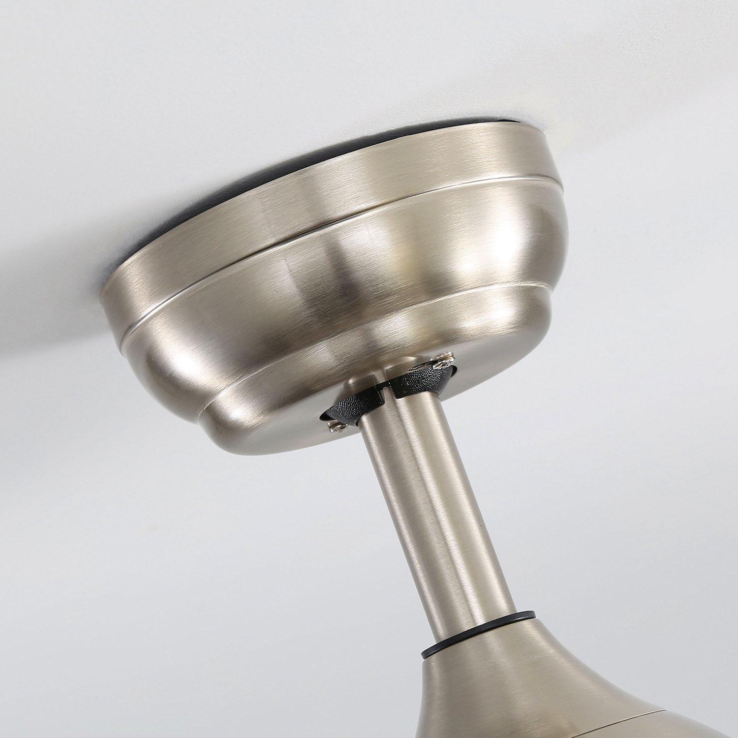 Silver - Kabinet UK - 3-Blade LED Ceiling Fan with Retractable Blades - 4