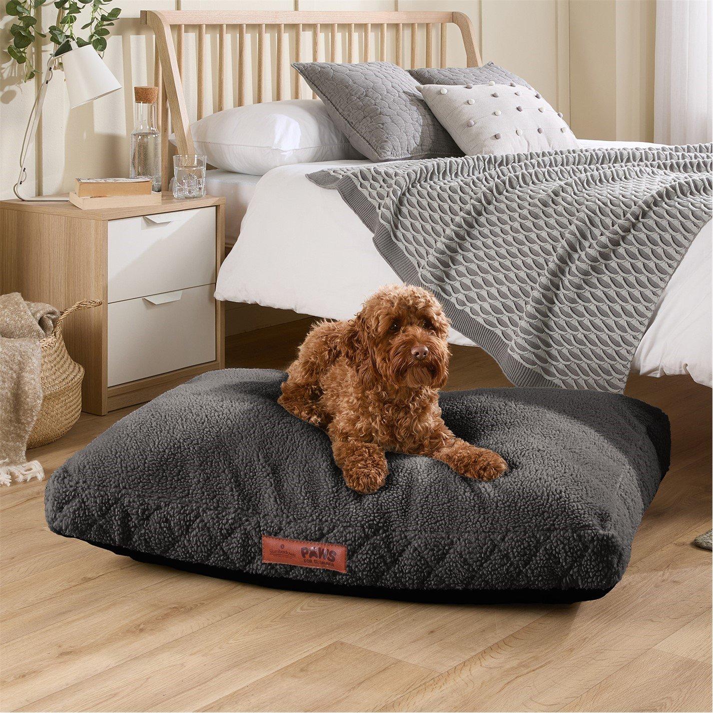Slumberdown  Paws For Slumber Sherpa Pet Bed Charcoal - Small