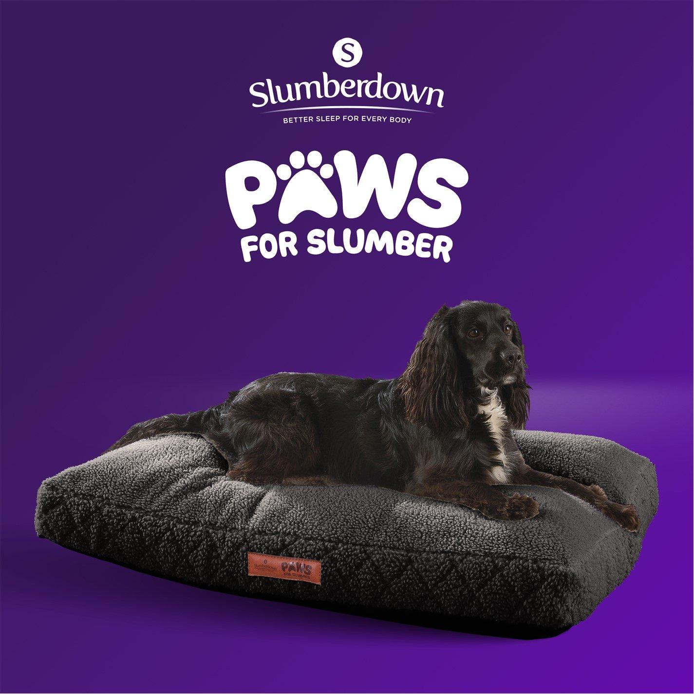 Charcoal - Slumberdown - Paws for Slumber Sherpa Pet Bed Charcoal - 11