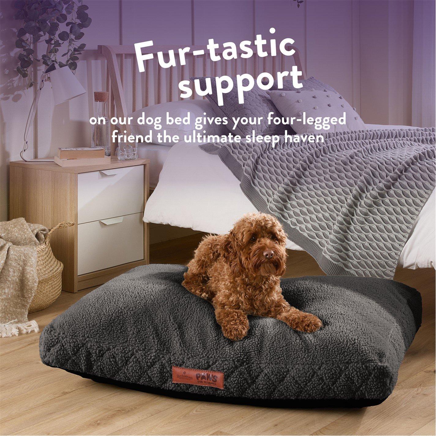 Charcoal - Slumberdown - Paws for Slumber Sherpa Pet Bed Charcoal - 3
