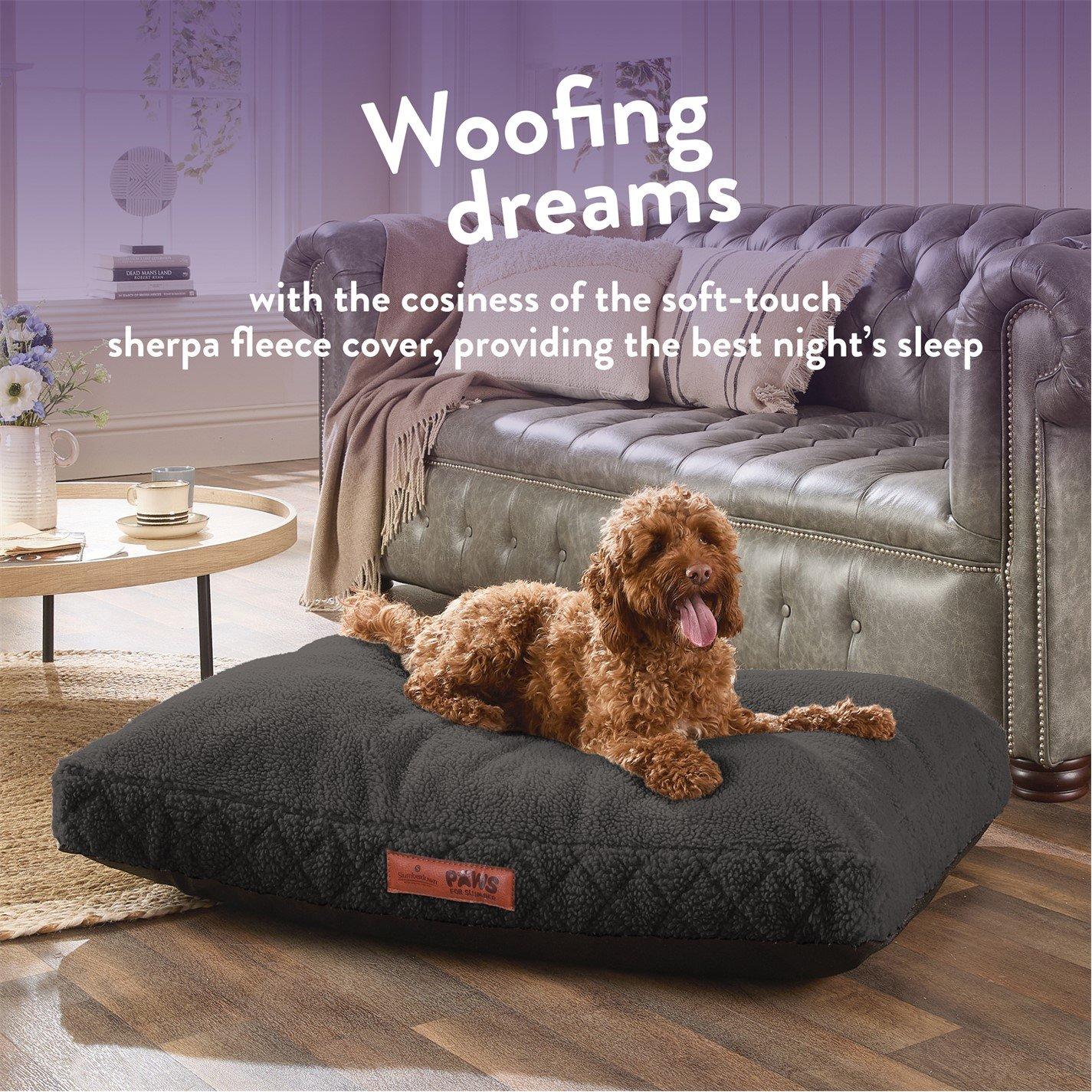 Charcoal - Slumberdown - Paws for Slumber Sherpa Pet Bed Charcoal - 6